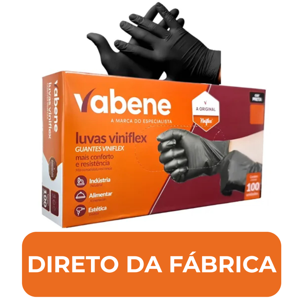 Luva Preta TPE Vinil Flex sem Pó Descartável  Tamanhos P M G GG | Envio Imediato | Ambidestra