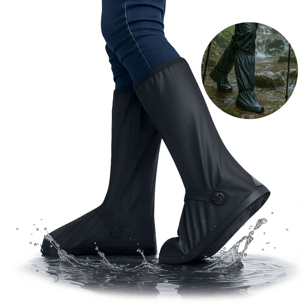 Botas Polainas Par de Galochas Contra Chuva para Motoqueiro Trilhas Impermeável Durável PVC Resistente