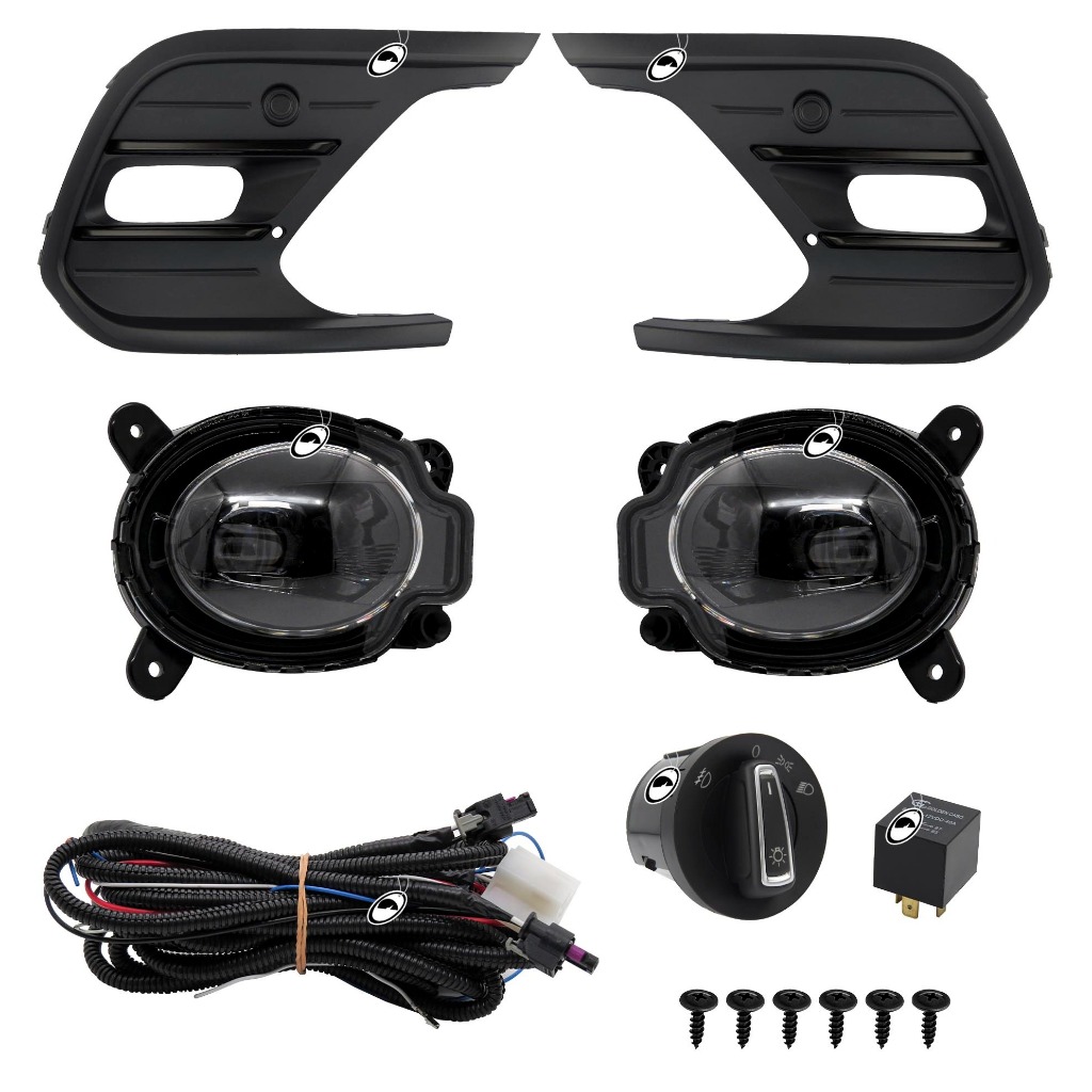 Kit Farol de Milha LED Novo Polo 2023 em diante Comfortline Sense TSI MPI Botão modelo Painel