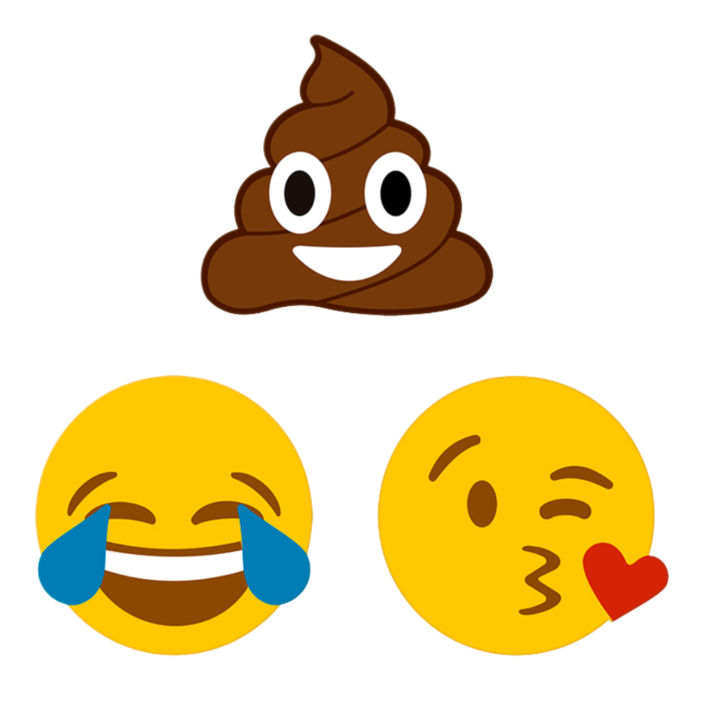 Super Imãs Decorativos Emoji Cocô Riso Beijo P/ Foto Recado