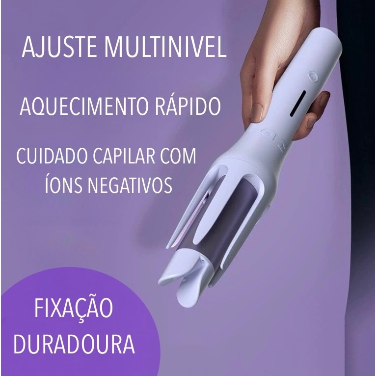 Modelador De Cachos Rotativo 360° Ondulação Automática Ajuste De Temperatura
