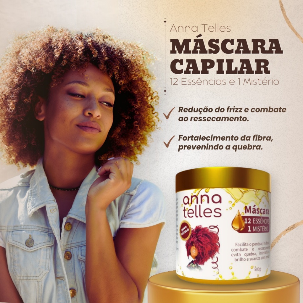 Máscara Capilar 12 Essências 1 Mistério Anna Telles 500g em Oferta na Shopee