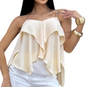 Regata Alcinha Básica Com Gola V, Malha Plissada Look De Verão , Moda Social e Casual , blackfriday* em Oferta na Shopee