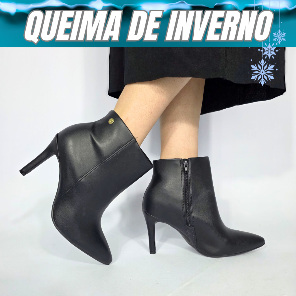 Bota Feminina Bico Fino Elegante Salto Alto Fino Cano Alta Ziper Lateral Vizzano Original