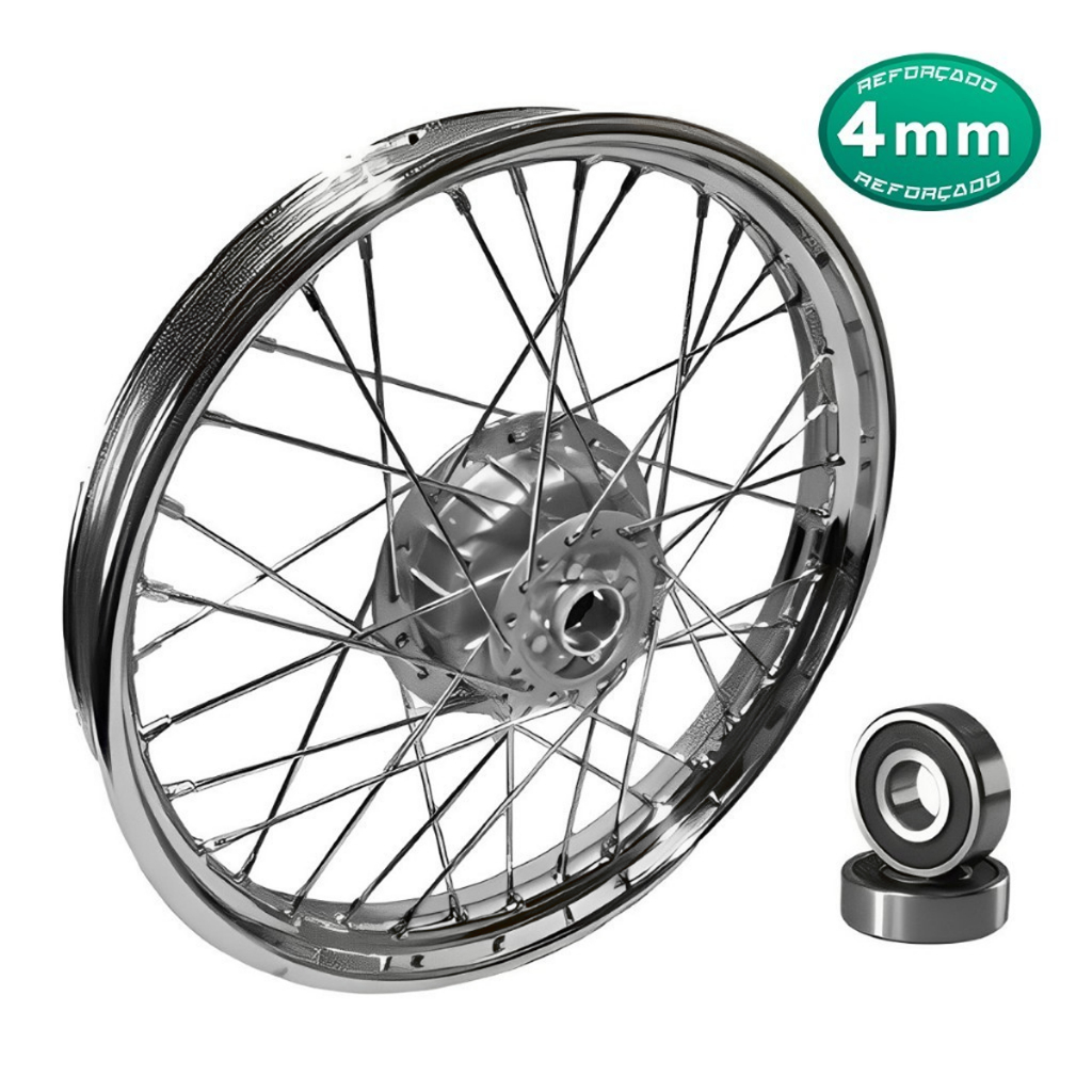 Roda Dianteira Bros 125 /150/160 Tambor Raio 4mm C/rolamento