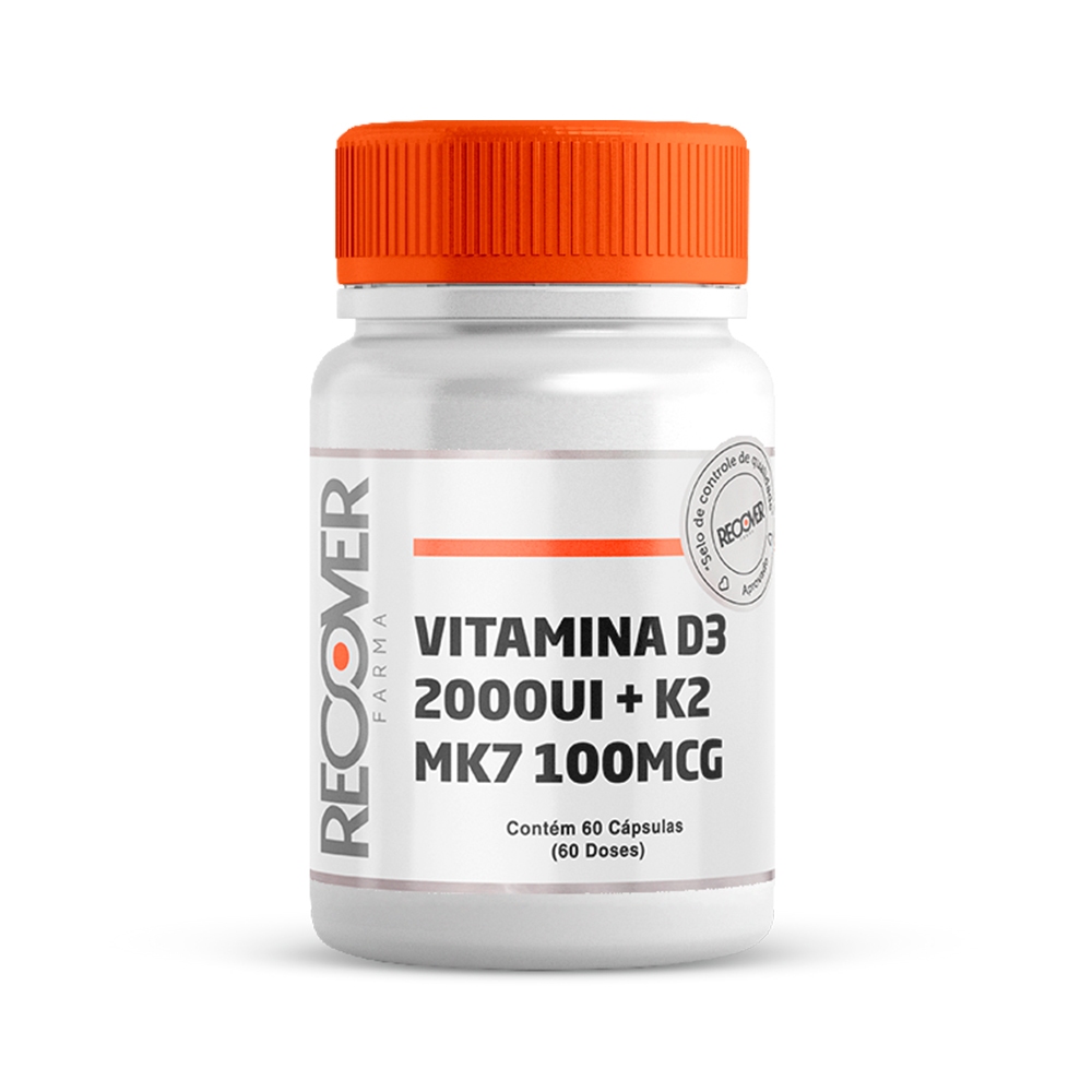 Vitamina D3 2.000ui + Vitamina K2 Mk-7 - 60 Cápsulas - Recover Farma em Oferta na Shopee