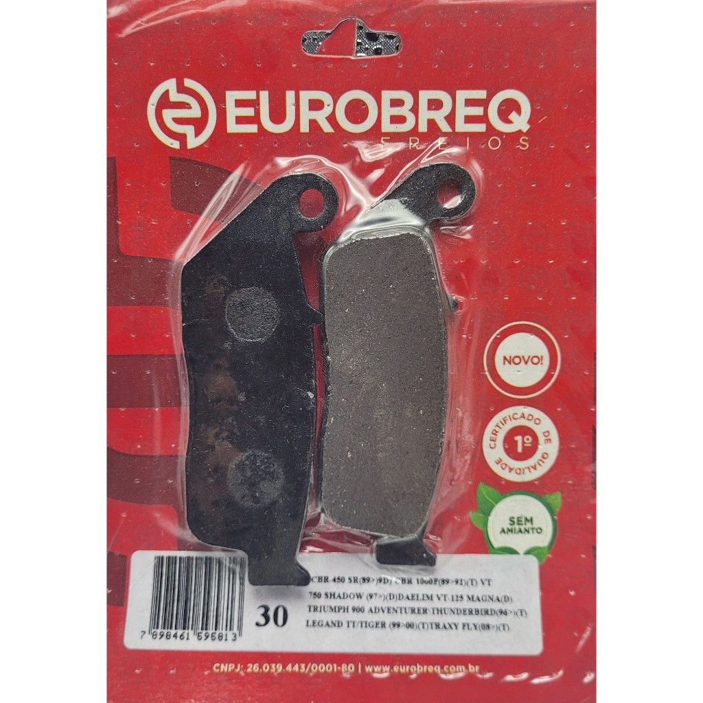 Pastilha de Freio Eurobreq EBM-30 – Dianteira / Traseira CBR / VT / DAELIM