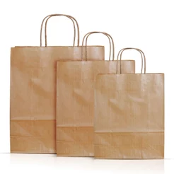 Sacola Papel Kraft Alça PP, P, M, G 50und lembrancinha presente Páscoa caixa sapato natural delivery