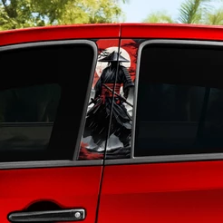 Kit 2 Adesivos Samurai Carro Estilo Japonês Oriental Prova D'agua Coluna de Carro