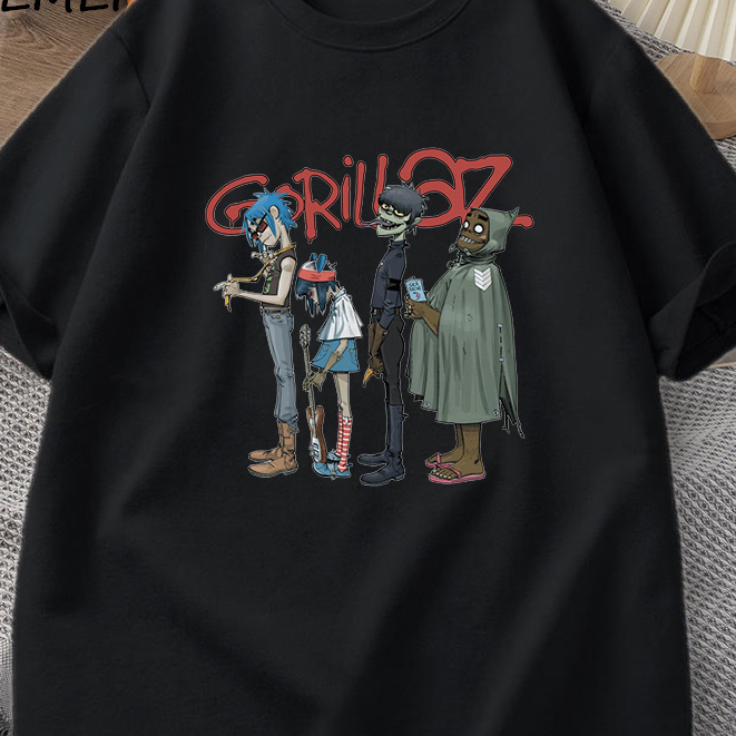 Camiseta Oversized Musculação Confortável Casual para Treino Estampada Banda Gorila z