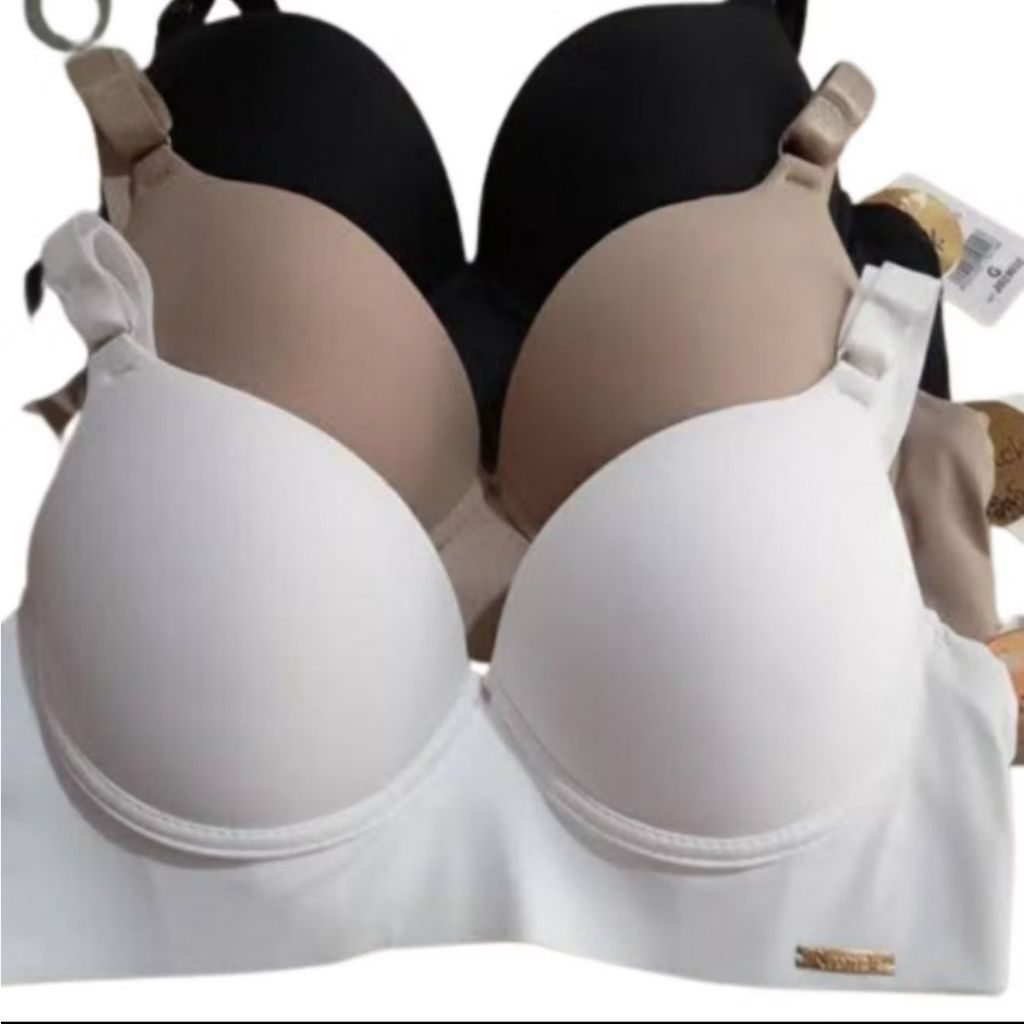 Sutiã Básico kit c/3 Reforçado de Microfibra Com Bojo - Lingerie Promoção Direto da Fábrica em Oferta na Shopee