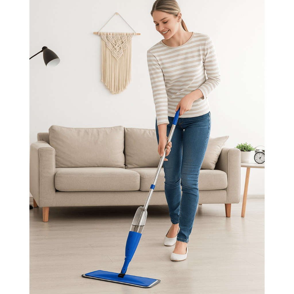 Mop Spray Rodo com Reservatório 2 em 1 + 1 refil de microfibra Limpeza Prática Rodo e Esfregão