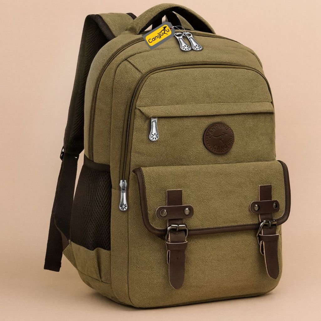 Mochila Masculina Feminina Lona Confortável Prática Reforçada Faculdade Dia a Dia  Trabalho Canguru