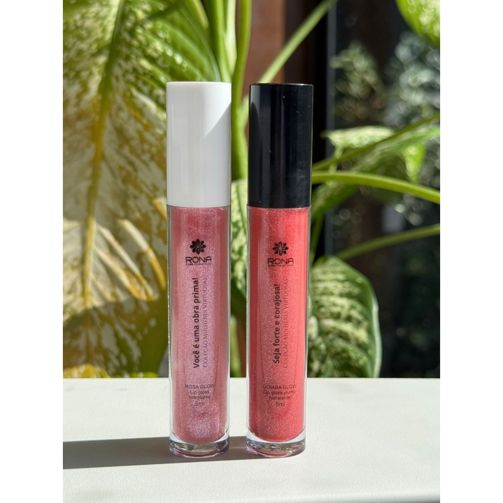 KIT GLOSS ROSA GLOW E GOIABA EFEITO BOCÃO RONA CARE COSMÉTICOS 1116-A