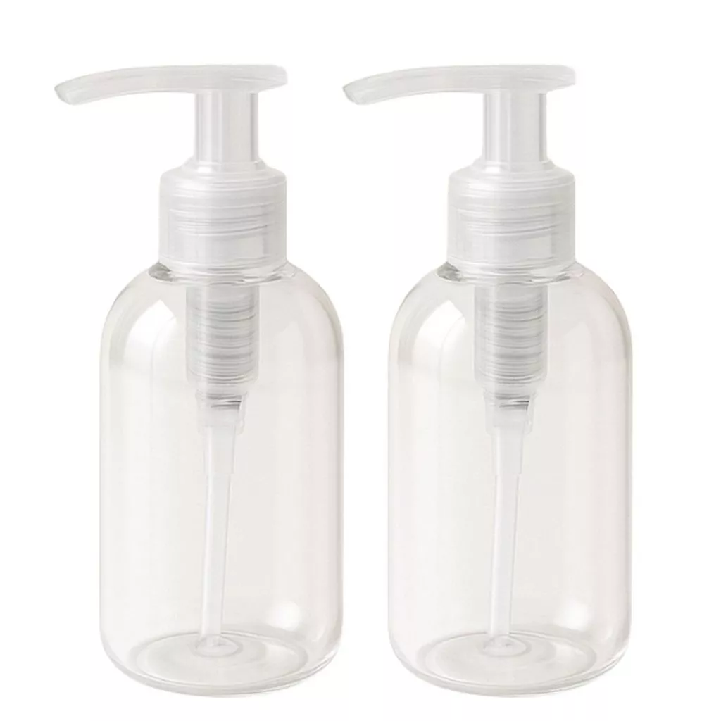 Frascos Pet 100ml Com Válvula Pump Sabonete Transparente , Creme , Álcool em Gel - Kit 30 Unidades
