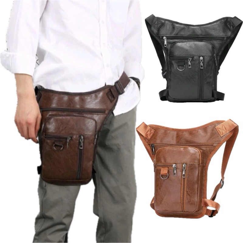 Bolsa Pochete Cartucheira Perna Cintura Couro Sintético Motoboy Camping Tática Pedreiro Unissex
