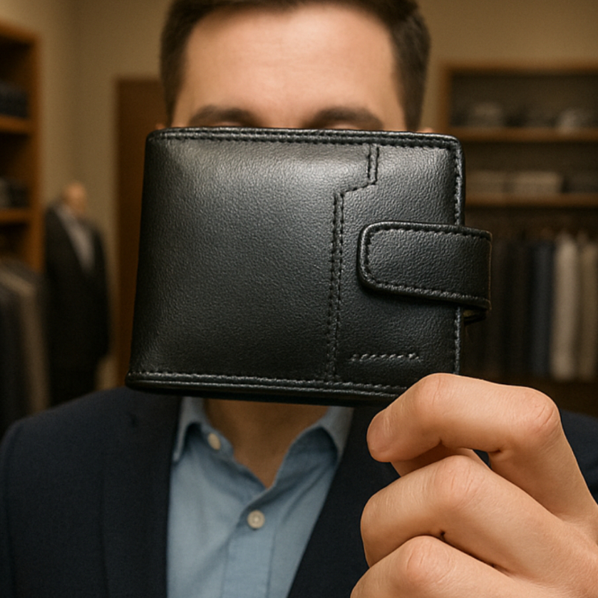 Carteira Masculina Couro Legítimo Premium com Fecho Porta Cartões Porta Documentos Preta e Marrom