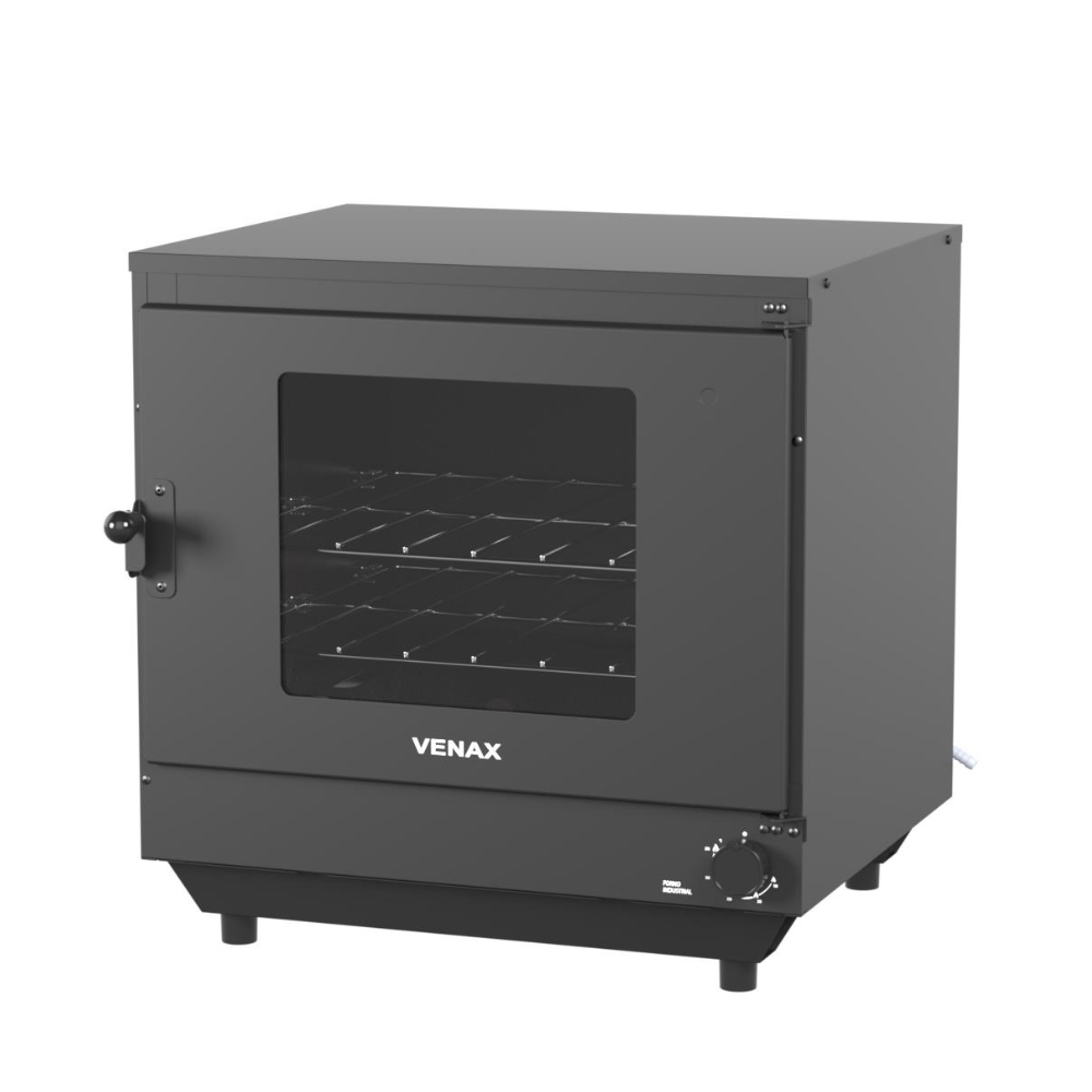 Imagem Forno Industrial FI77 Venax 77L, de Bancada a Gás GLP, 2 Prateleiras Reguláveis e Porta com Visor
