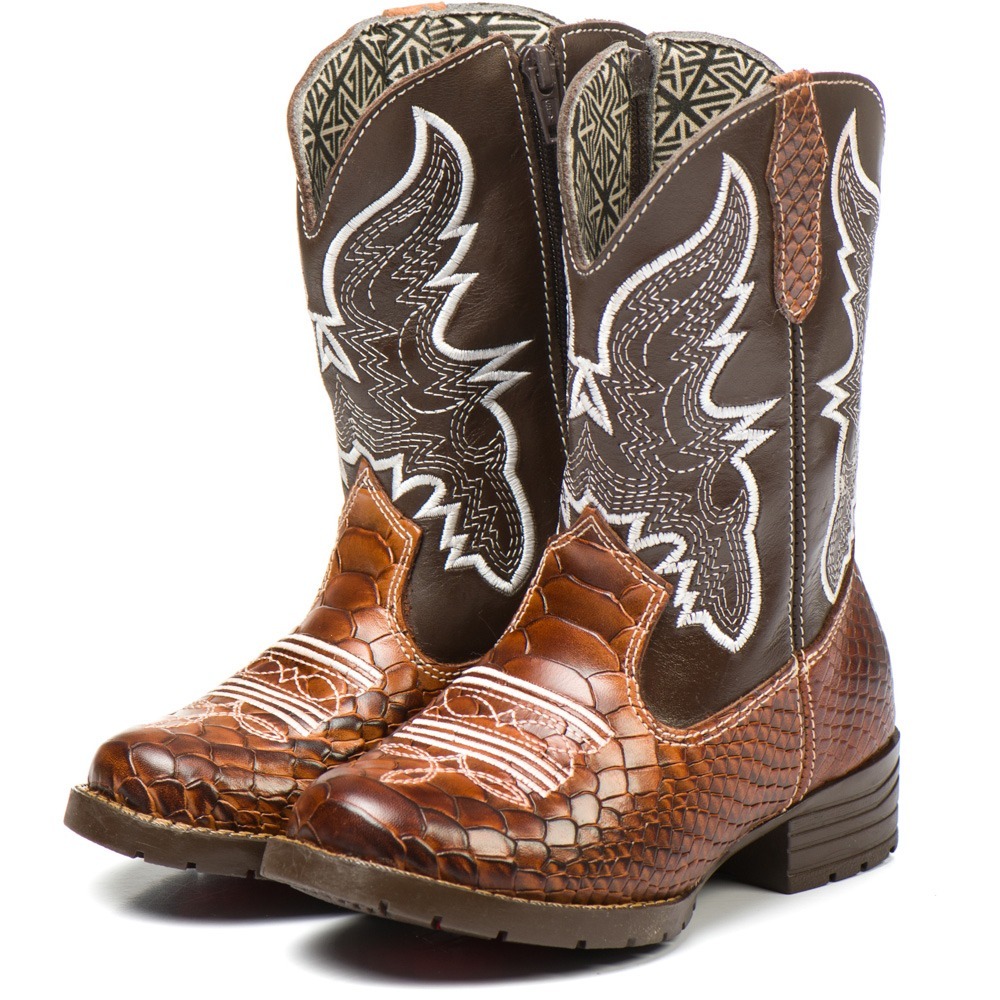 Bota Texana Infantil Country Couro Legitimo Menino