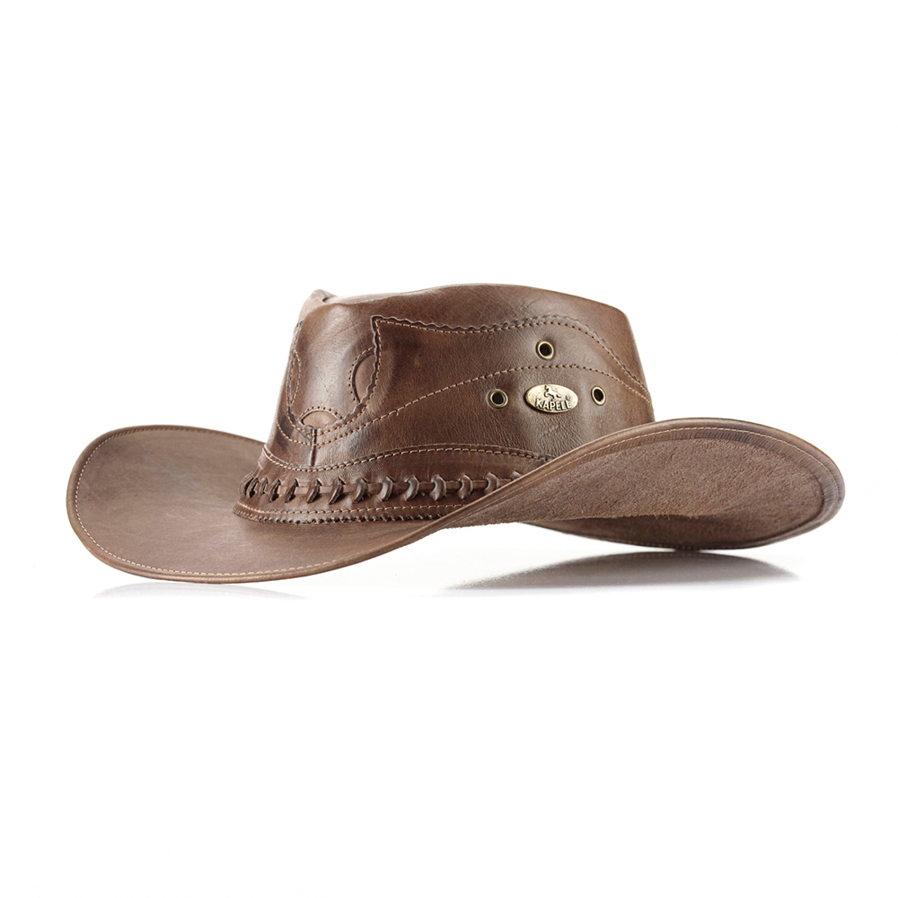 Chapéu Country Texas Unissex Cowboy Confortavel Couro Legítimo Barretos Rodeio Peão Bruto Western