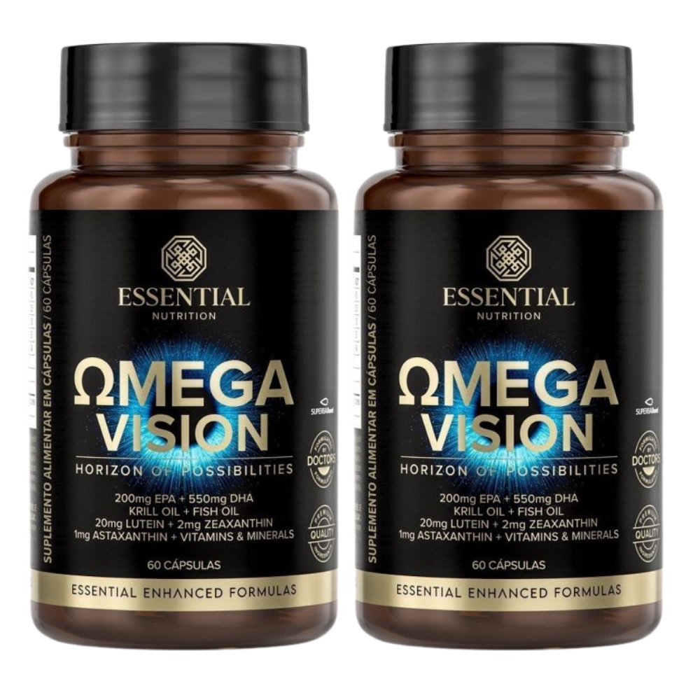 Kit 2x Omega Vision (Ômega 3 + Krill Oil) 60 Capsulas - Essential Nutrition