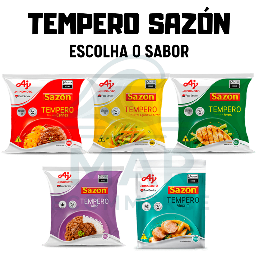 Tempero Em Pó Sazón Profissional 900g Ajinomoto Food Service - Escolha o Sabor em Oferta na Shopee