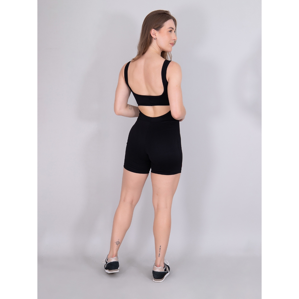 Detalhes do Macaquinho Feminino de Poliamida Midi Moda Feminina Fitness