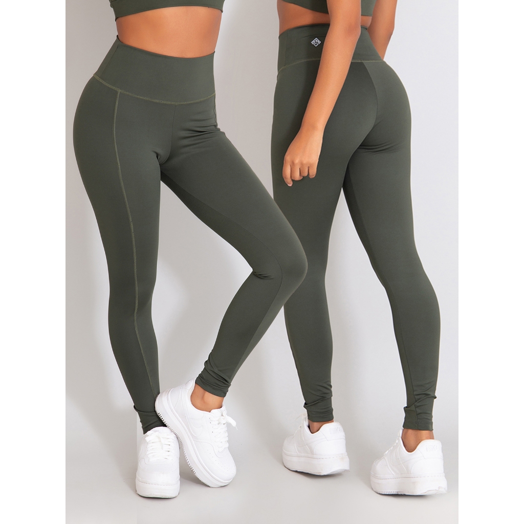 Calça Legging Feminina de Poliamida com Coberturas Cintura Alta Yoga em Oferta na Shopee