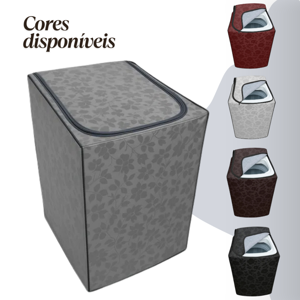 Capa Máquina Lavar Roupas Brastemp Ative 11kg Zíper Grossa em Oferta na Shopee