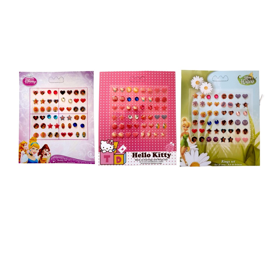 Kit Com 72 Pares Brincos Adesivos Disney Para Crianças em Oferta na Shopee