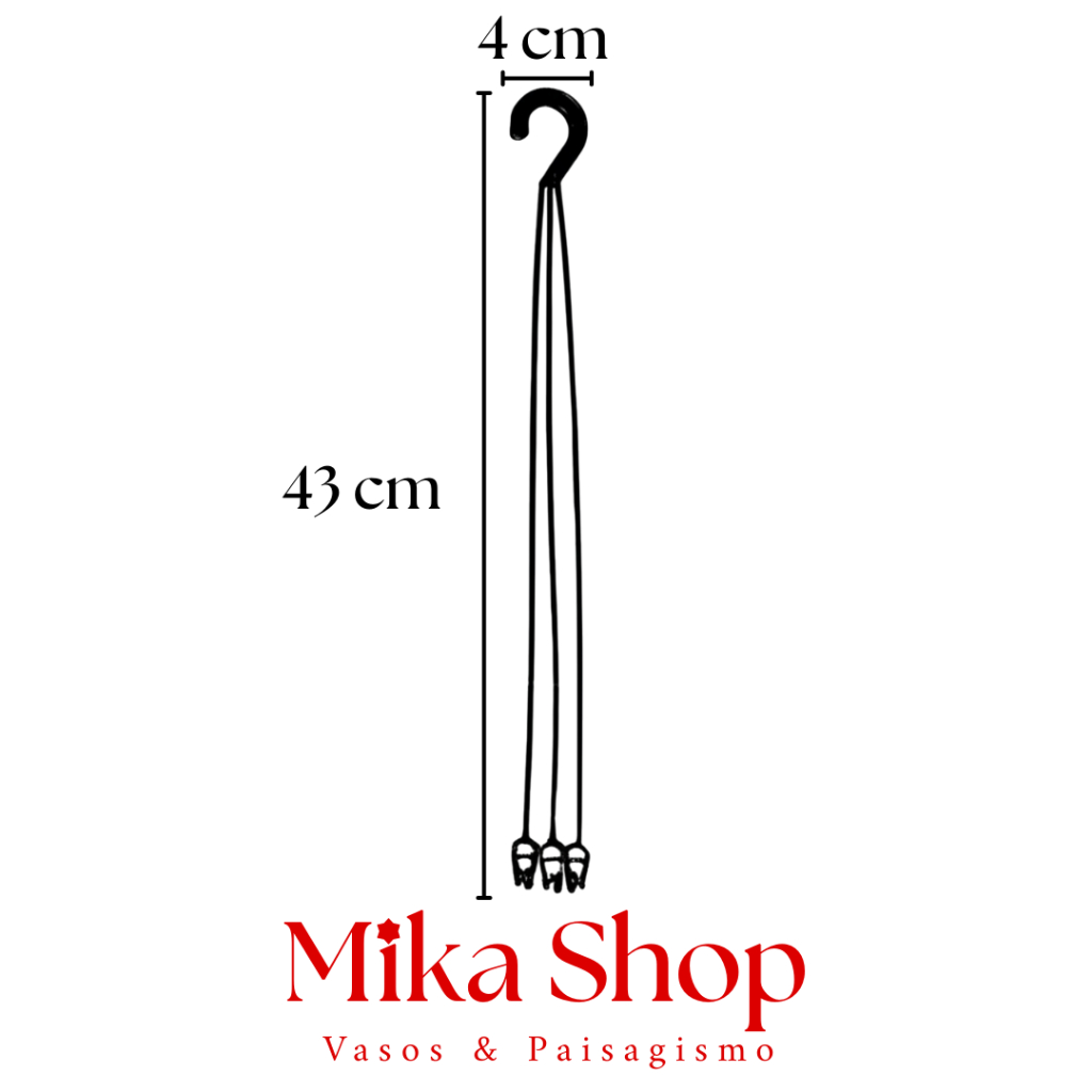 Kit 10 Vasos Cuia 21cm com Haste 43cm Resistente Ideal p/ Rosa do Deserto, Samambaia