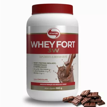 Whey Fort 3W 900g Vitafor - Chocolate & Diversos