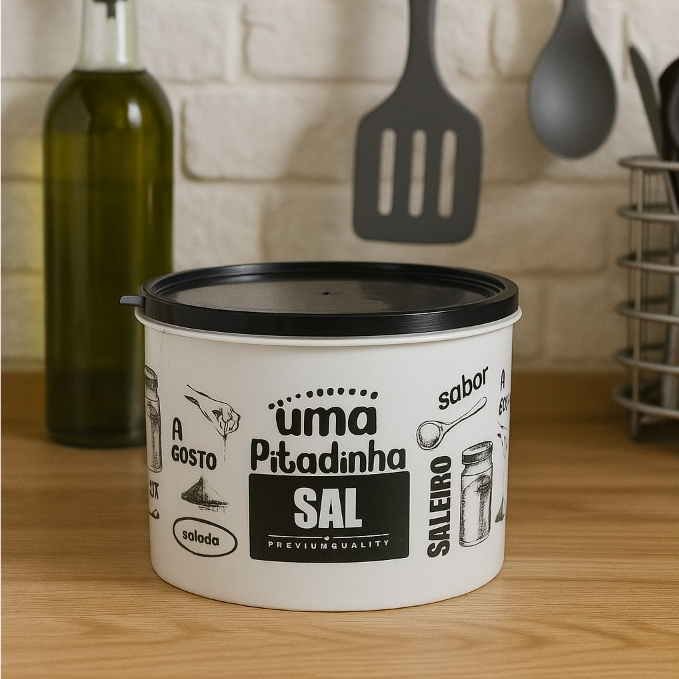 Porta Mantimento para Sal 1l Plastico Livre BPA