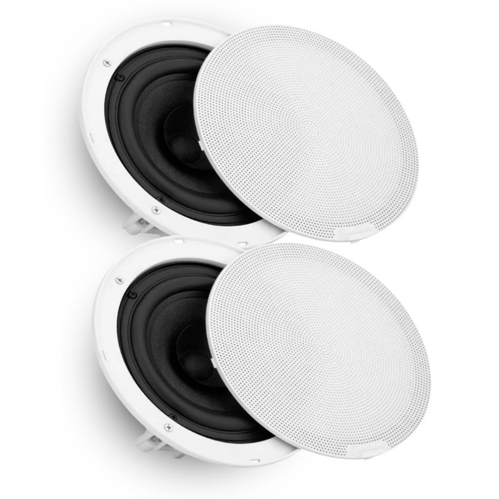 Kit 2 Caixa Som 80w Taramps Arandelas Acustica Embutir Teto Gesso Forro Ambiente Comercio Bar