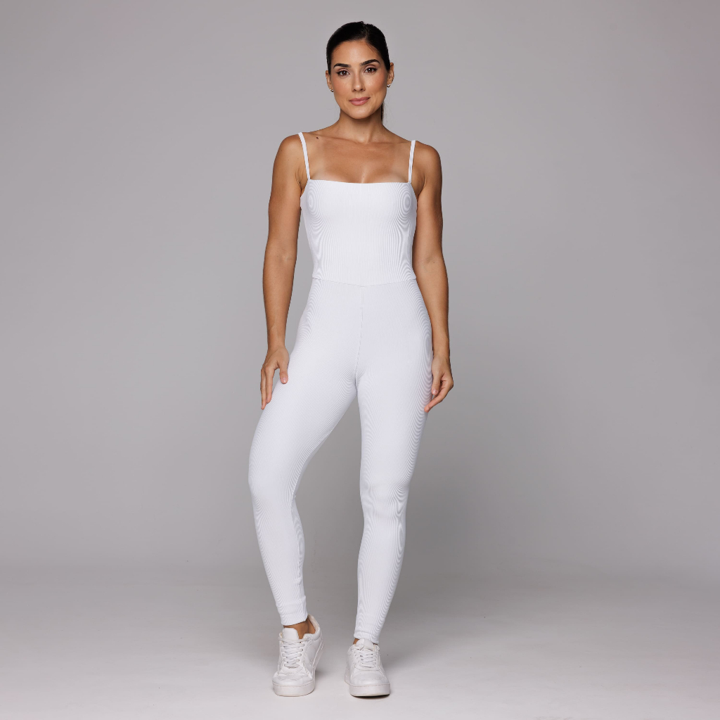 Macacão Poliamida Canelado Costas Abertas Fitness Feminino Academia Esportivo Coleção Duo em Oferta na Shopee