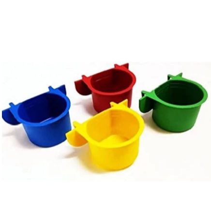 Kit 29 Comedouro Aba e Gancho Para Gaiola e Viveiro Calopsita Agapornis Canario Belga Coleiro Curio