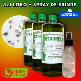 Óleo de Citronela 100% Natural Concentrado Repele Mosquitos -  CADA 1L Rende 200L em Oferta na Shopee