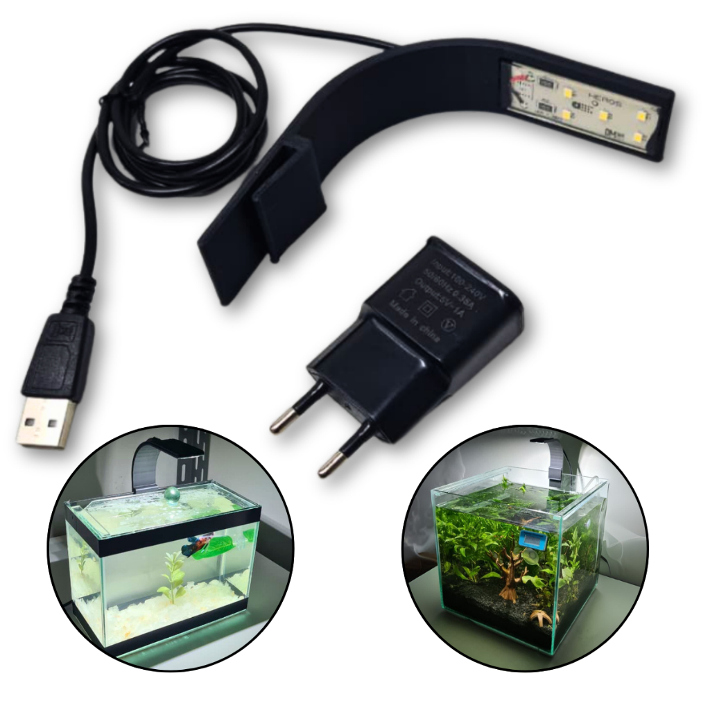 Luminária LED Curva Ultraslim - Aquários Pequenos até 15L em Oferta na Shopee