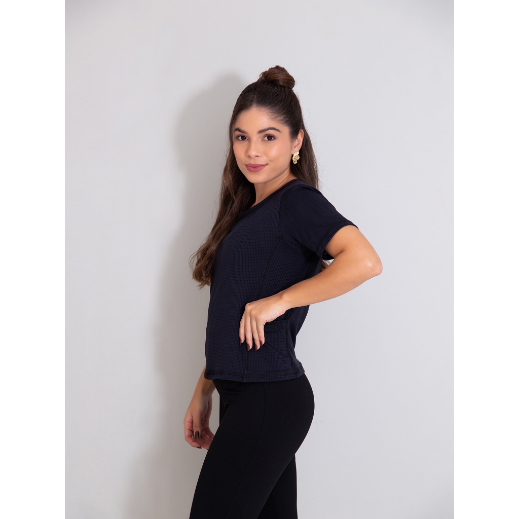Camiseta Academia Feminina Com Bolso Uv50+ Poliamida Rocca em Oferta na Shopee