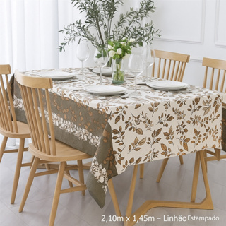 Toalha De Mesa 8 Cadeiras Retangular 2,50m x 1,45m Linhão Premium Luxo Várias Estampas Algodão em Oferta na Shopee