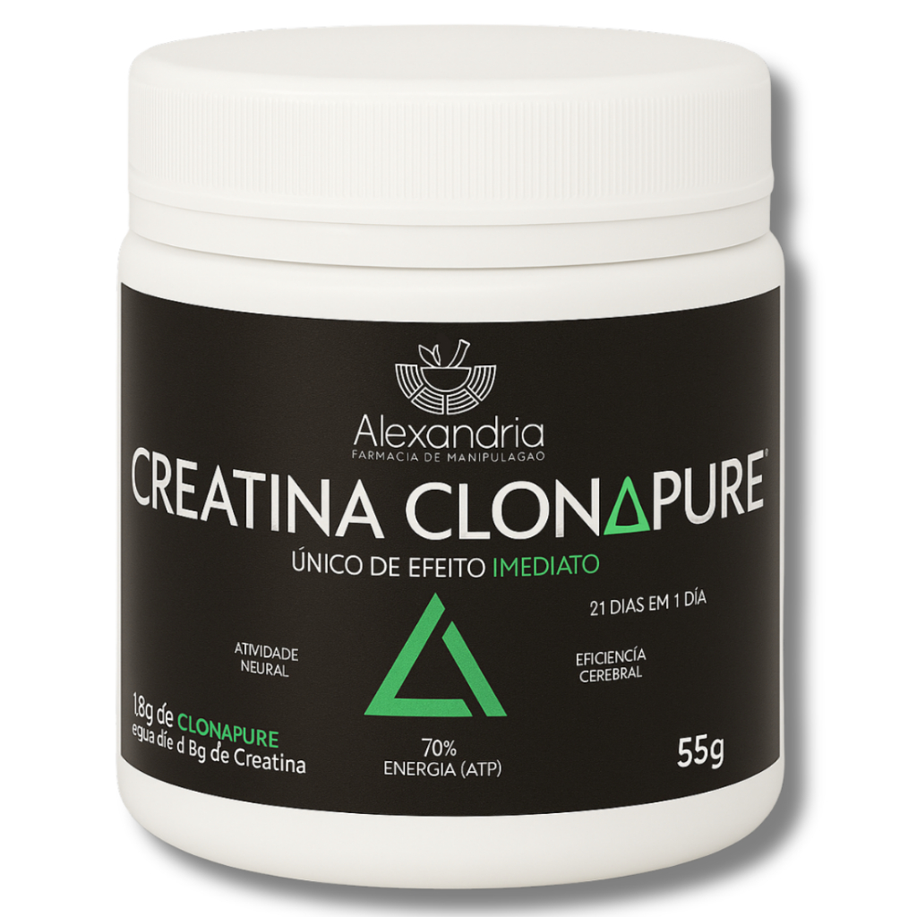 Creatina ClonaPure 55g – Efeito Imediato para Energia, Atividade Neural e Desempenho Cerebral