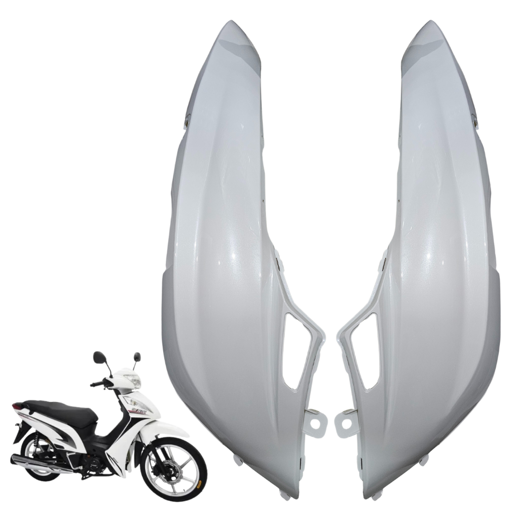 Rabeta Tampa Lateral Esquerda + Direita Shineray Jet 50 / 125 Branco Perolizado