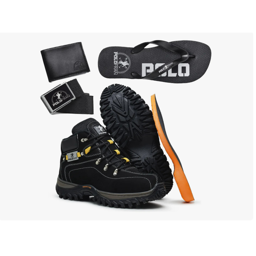Kit Bota Masculina Adventure Coturno Botina + Acessórios em Oferta na Shopee
