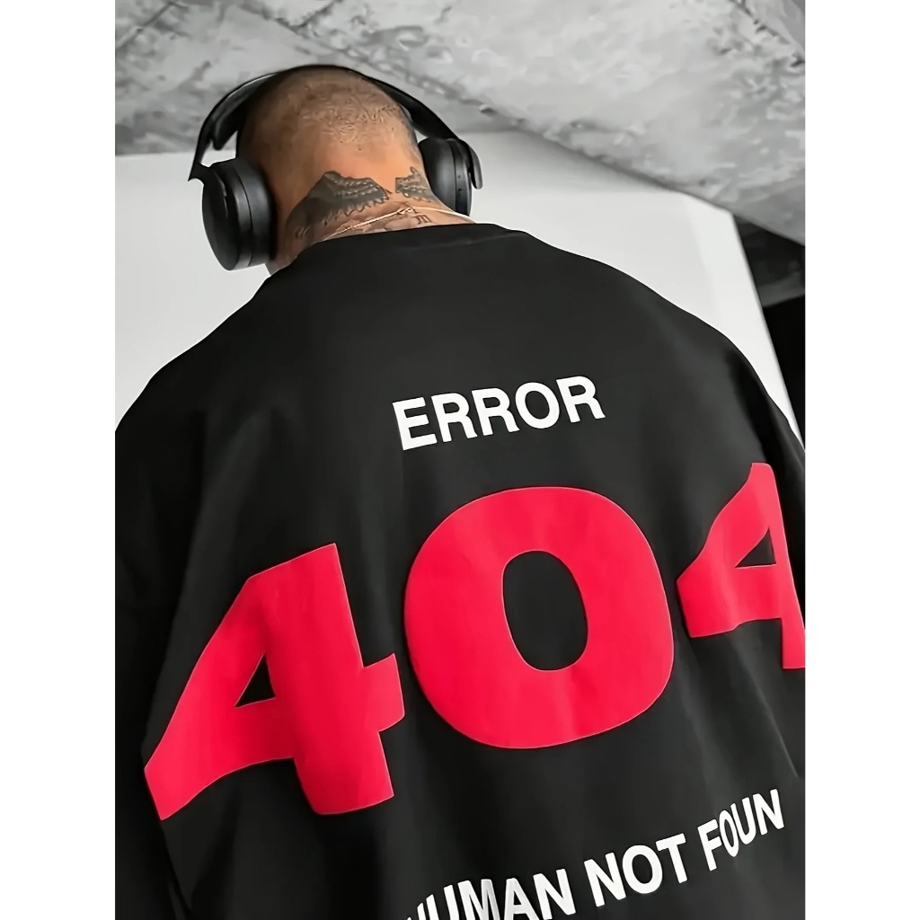 Camiseta Masculina Algodão Premium Adulto Plus Size Infantil Error 404 Human No Streetwear Over Moda