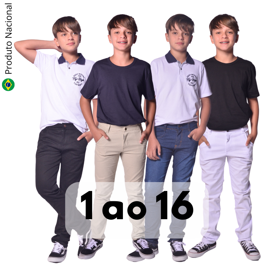 Calça Jeans Infantil Juvenil Menino Lycra Várias Cores 1 ao 16 Calça Jeans Infantil Juvenil Menino Lycra Várias Cores 1 ao 16