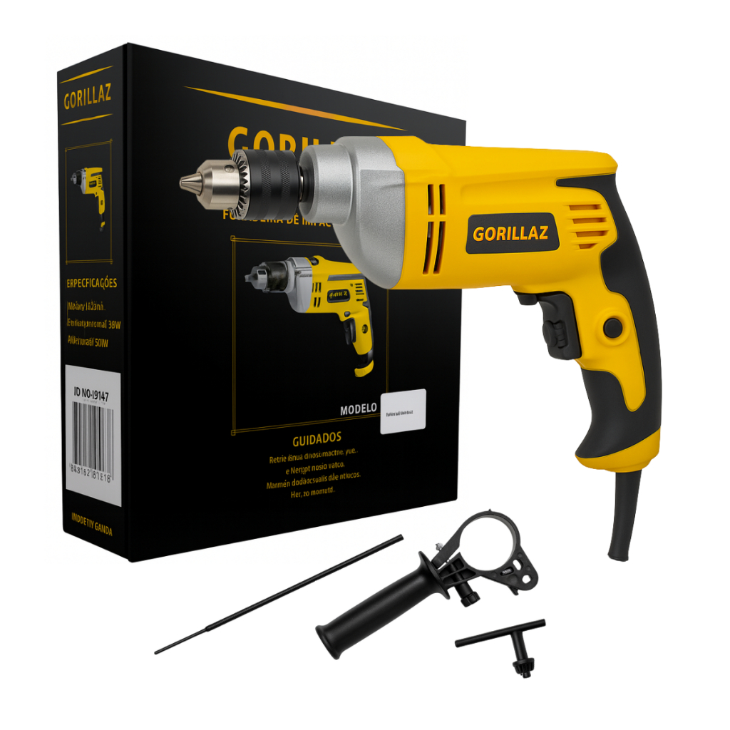 Furadeira de Impacto Potente para Concreto e Alvenaria 13MM 220V 850W Gorillaz em Oferta na Shopee