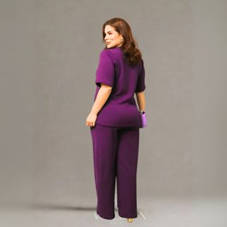 🛍️ Conjunto Feminino Completo – Pantalona + Camiseta Confortável Despojado ANA RUGA em Oferta na Shopee