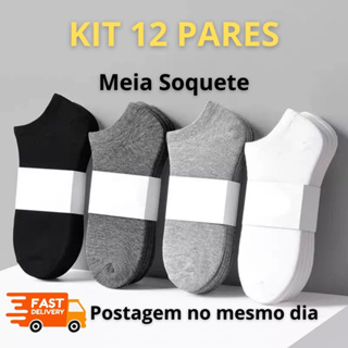 Kit Barato 12 Pares Meias Cano Curto Soquete Unissex Atacado Super Oferta em Oferta na Shopee