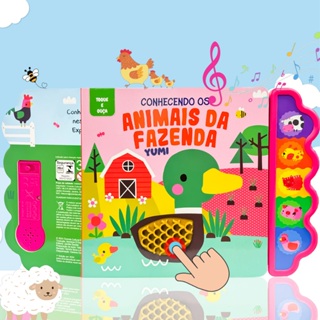 Livro Interativo Infantil : Conhecendo Os Animais Da Fazenda | Toque Sinta E Ouça Os Sons Dos Bichos - Leitura Educativa em Oferta na Shopee