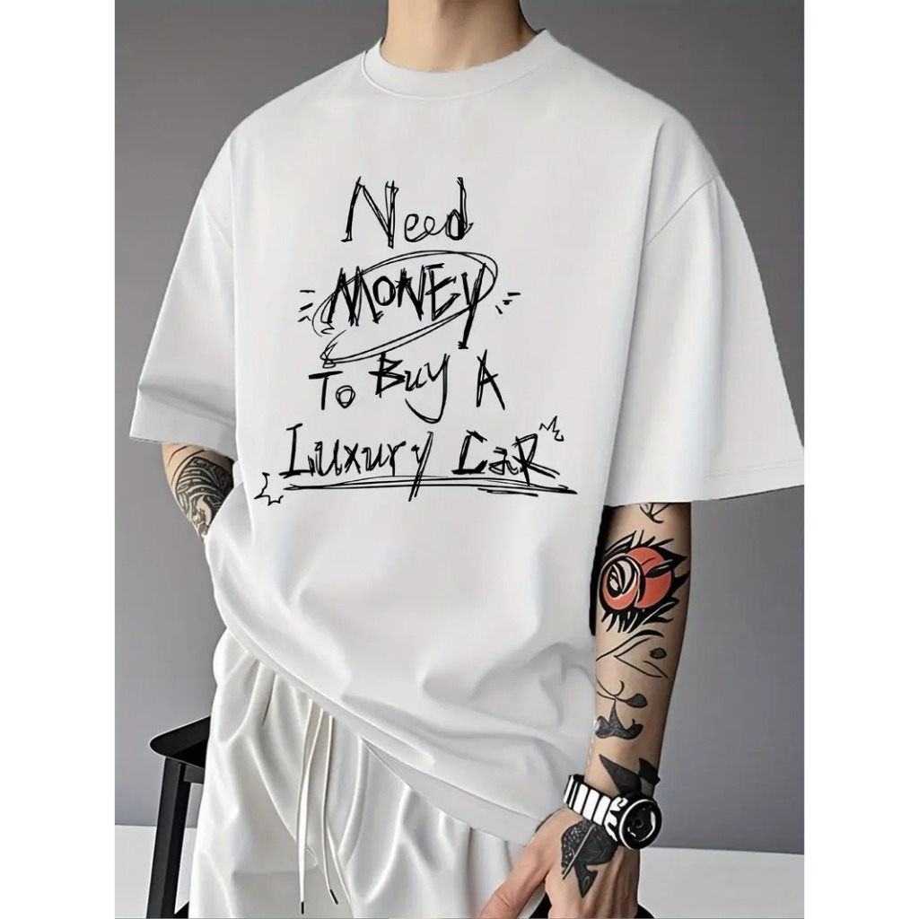 Camiseta Casual Algodão Premium Need Money Plus Size Infantil Streetwear Ainda Vou Comprar a Luxuria